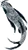 A stylized koi with a white background