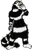 Weird cat ink drawing depicting a strange black and white striped kitty with long neck holding a skull mask. Seems one of his gloves is out and his skeleton hand shows from its sleeve. Gets me wondering whether it is a lot more of a creepy creature than it pretends to be on Halloween.