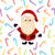 Christmas Santa Claus with colorful candy cane