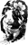 An elegant monochrome ink-styled portrait of a guinea pig captures its essence with exquisite details, accompanied by a delicately drawn flower, creating a captivating artistic portrayal.