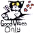A fluffy cat wishes you good vibes only