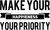 Nice saying in black letters. For everyone who wants to say: happiness is important.