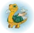 Just a Turtle with the power of flight, soaring majestically through the cloud.