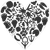 Heart collected from traces of animals. A vector illustration