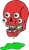 A red skull with four eyes? Must be some sort of alien species, that might explain the green goo.