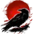 Raven in japanese brush style