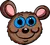 A cartoon mouse head 