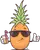 Cool pineapple with sunglasses drinking summer party cocktail