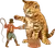This kitten has some high aspirations of being a circus tiger. Luckily he's got a fearless trainer to help out.