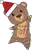 The bear is ready for the first Christmas. Children love cute animals with Christmas hats and fairy lights. Funny animals for Christmas. The little bear is Christmassy and the festival of love.