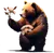 bear take the flowers to his beloved one.