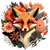 fox with flowers
