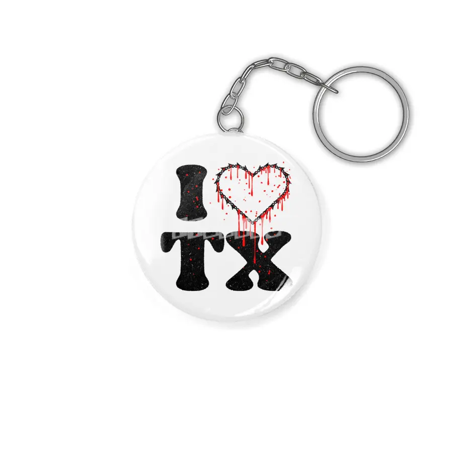 I love tx chainsaw heart Anahtarlık