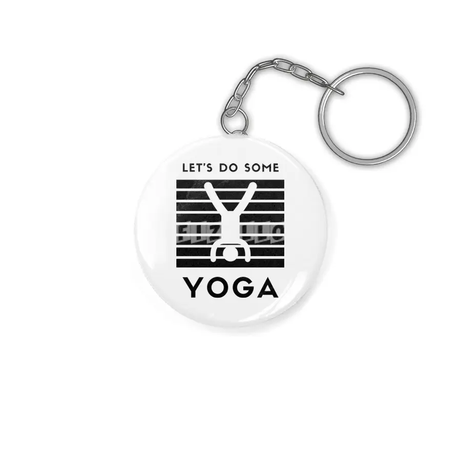 let’s do some yoga (black print) Anahtarlık