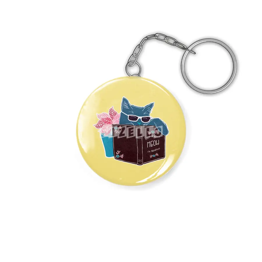 Cool Sunglasses Summer Cat "Not Right Meow I'm Reading" Anahtarlık