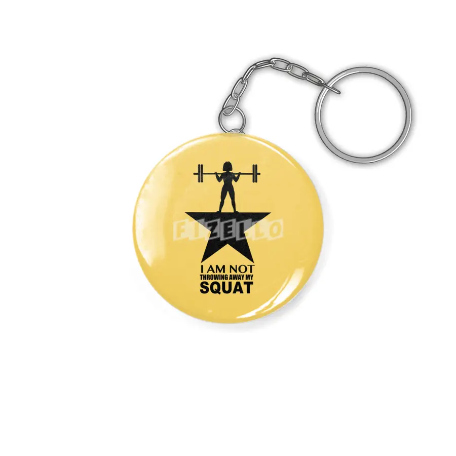 My Squat: Curly Hair (Dark Print) Anahtarlık