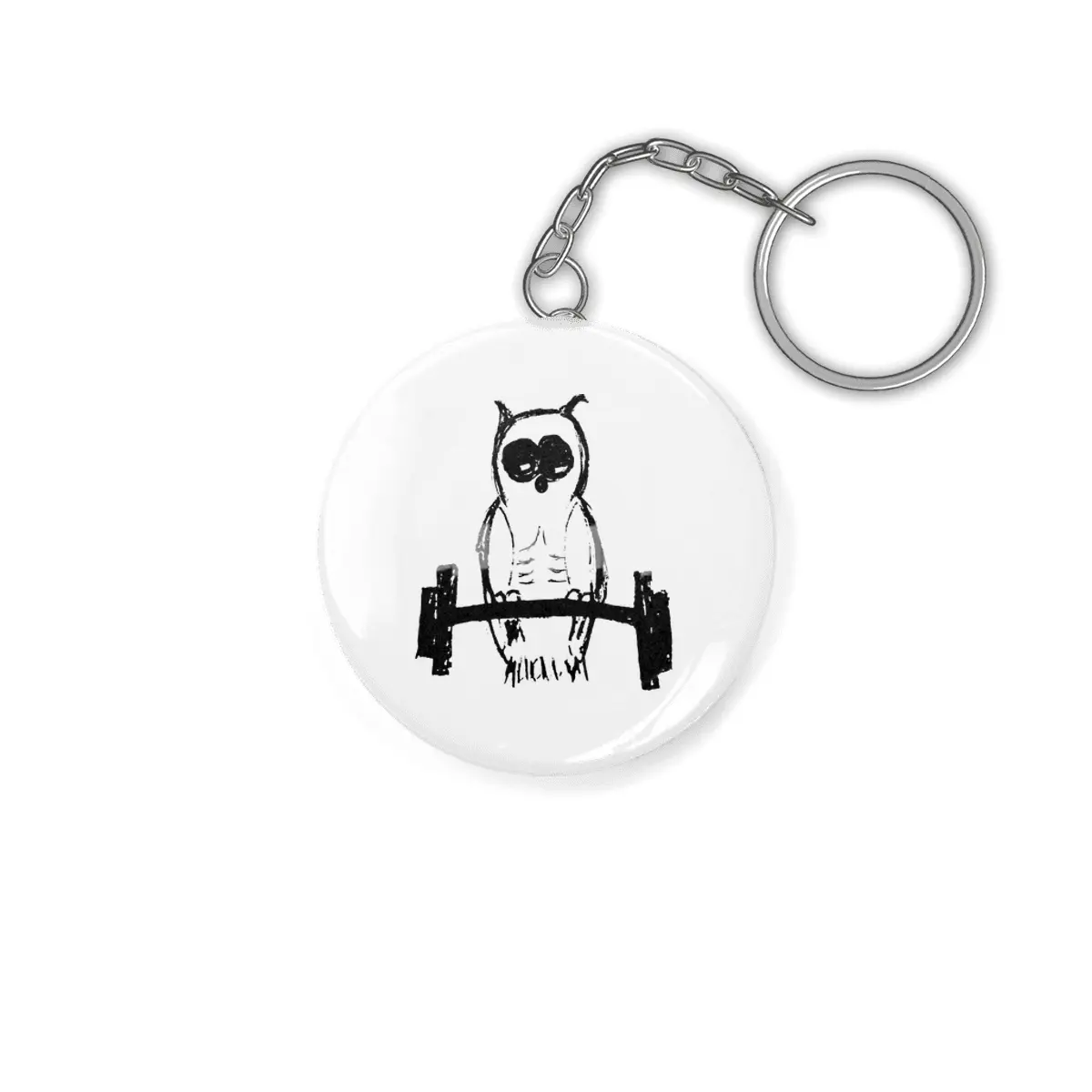 Pumping Iron Owl Anahtarlık