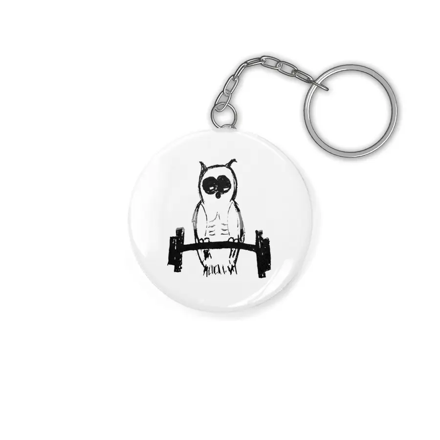 Pumping Iron Owl Anahtarlık