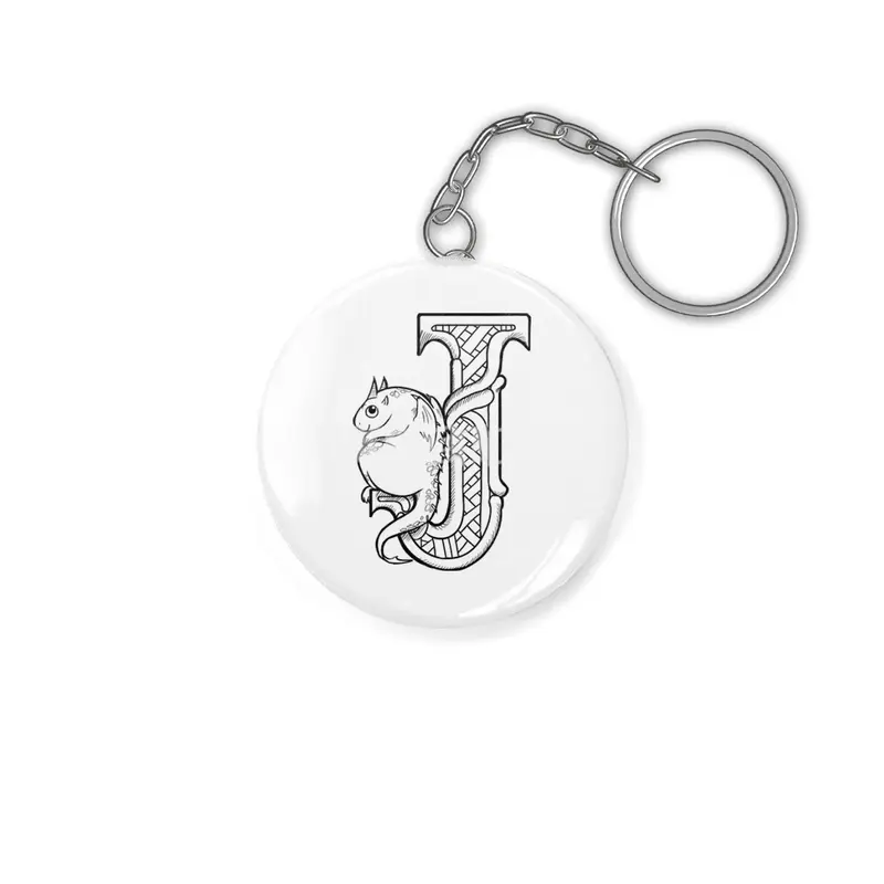 J Dragon Alphabet Anahtarlık