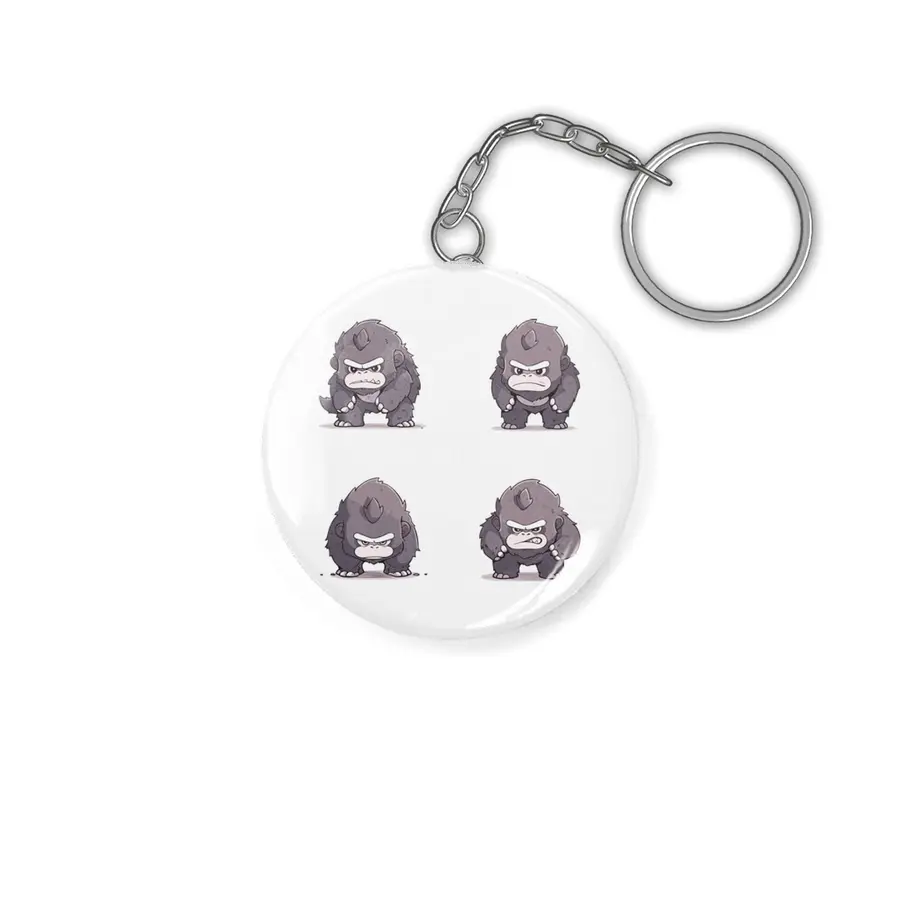 Cute Angry Gorilla Anahtarlık