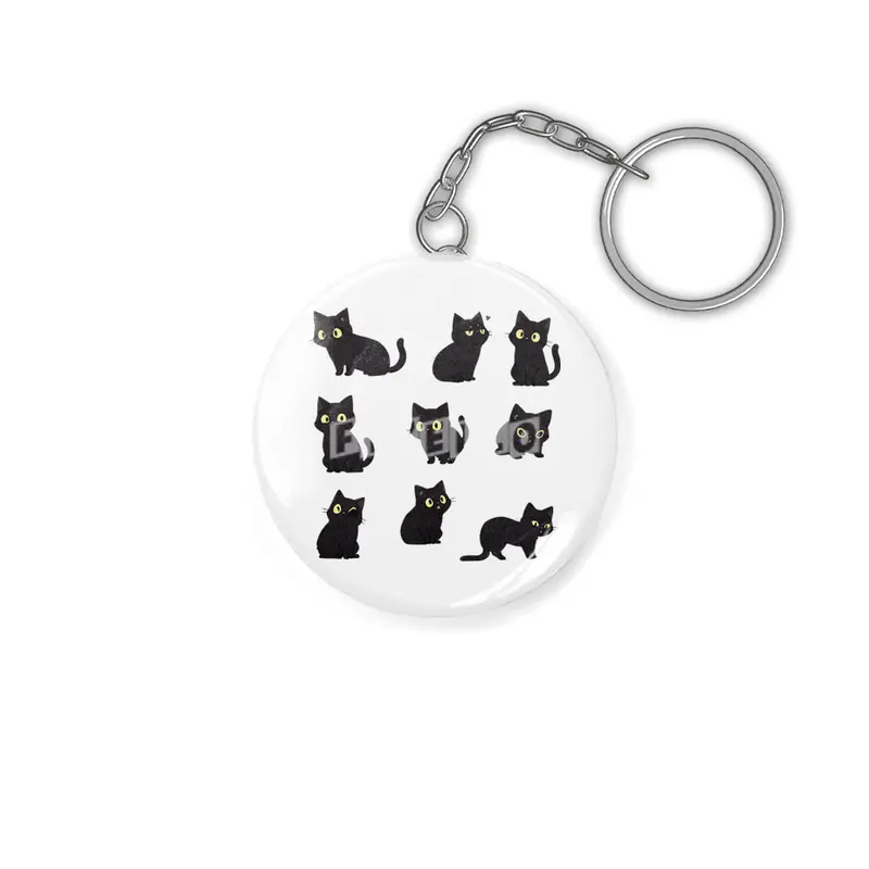 Cute Black Cat Anahtarlık