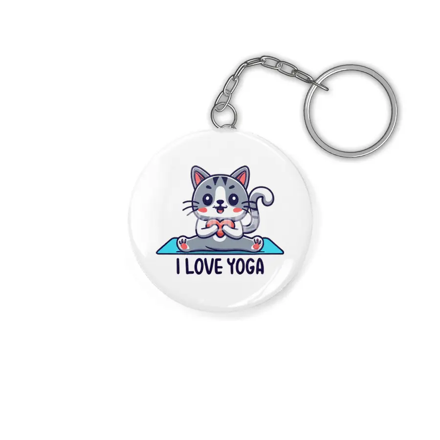 I love yoga cat Anahtarlık