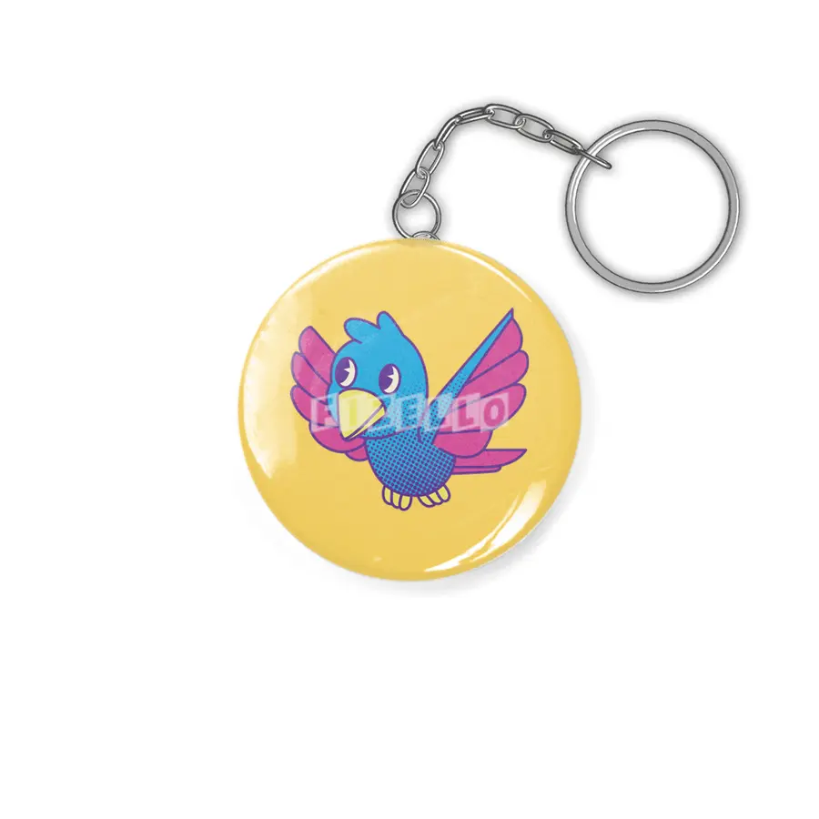 Cute Retro Bird Anahtarlık