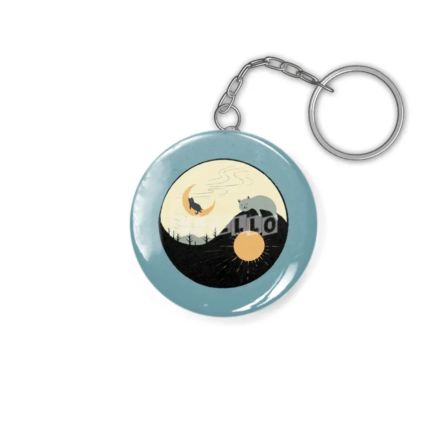 Kitty 5 day night moon & sun Anahtarlık