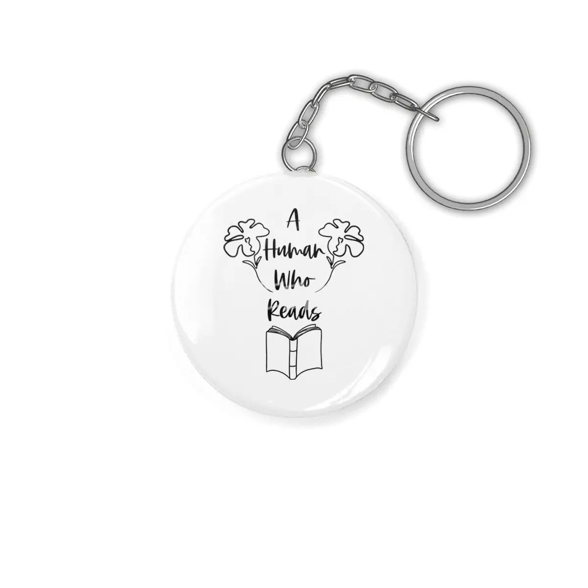 A Human Who Reads - Black - Reader Sayings Book Quotes Anahtarlık