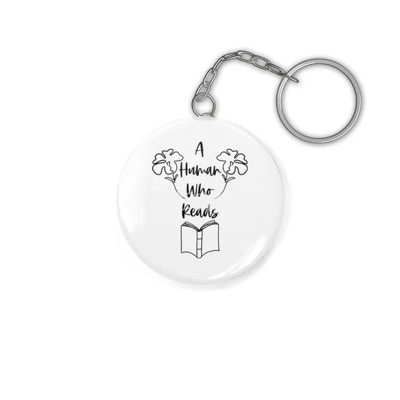 A Human Who Reads - Black - Reader Sayings Book Quotes Anahtarlık