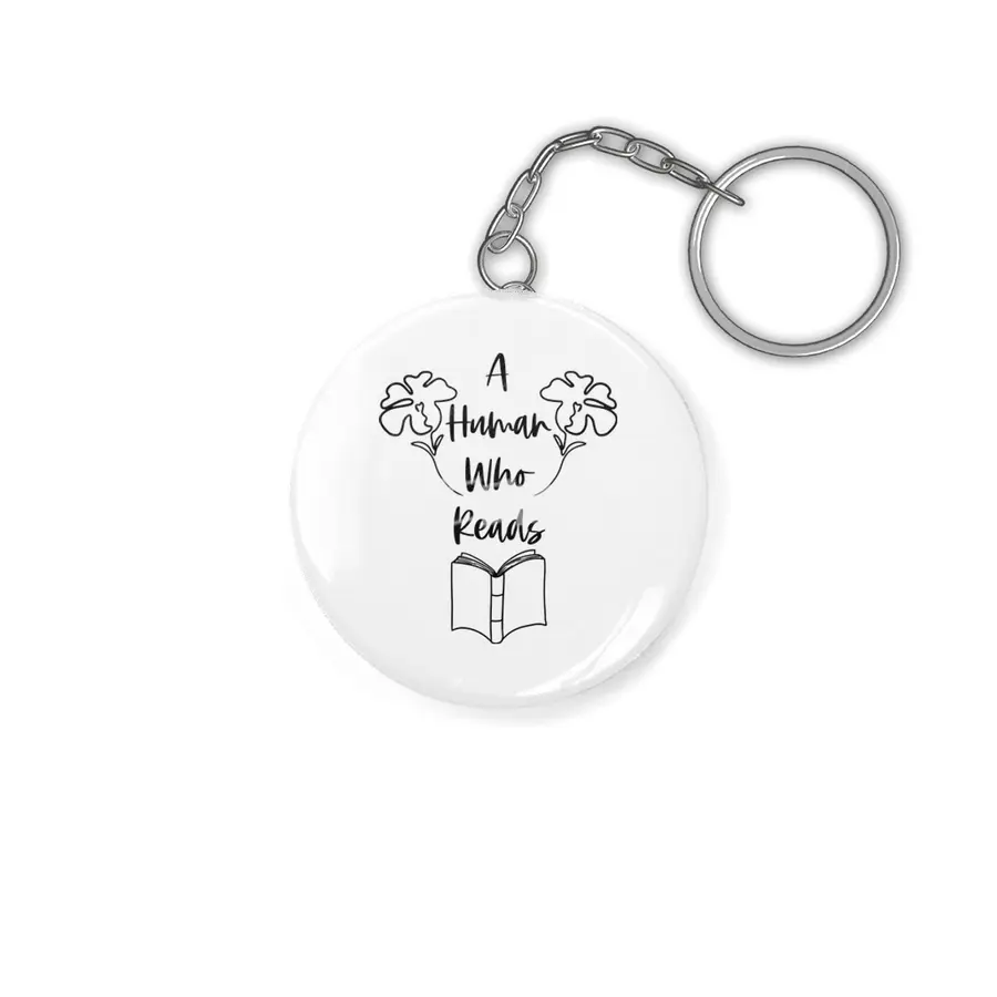 A Human Who Reads - Black - Reader Sayings Book Quotes Anahtarlık