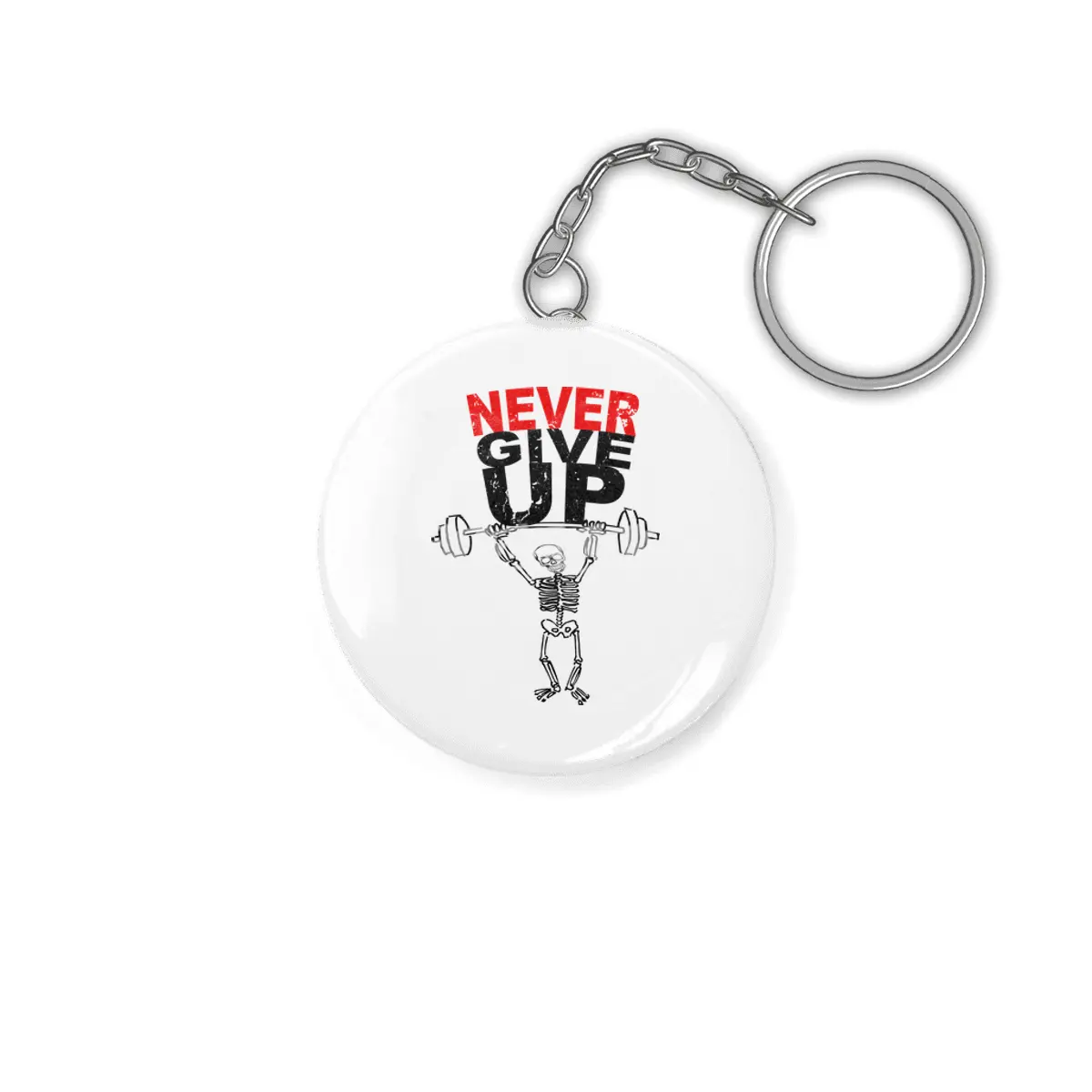 Never give up - skeleton Anahtarlık