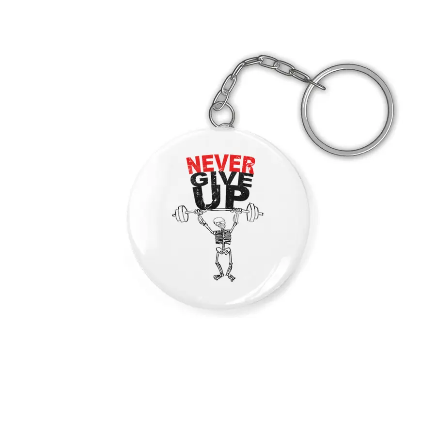 Never give up - skeleton Anahtarlık