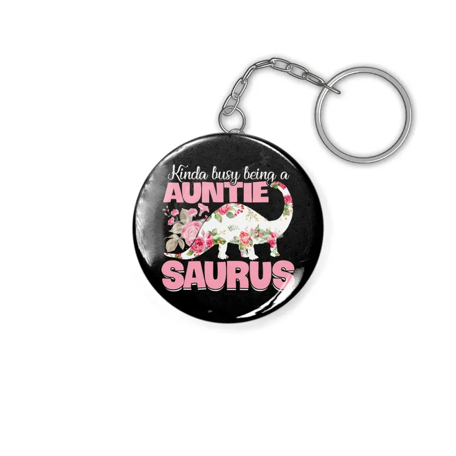 Busy Auntie Saurus Dinosaur Aunt Gift Anahtarlık