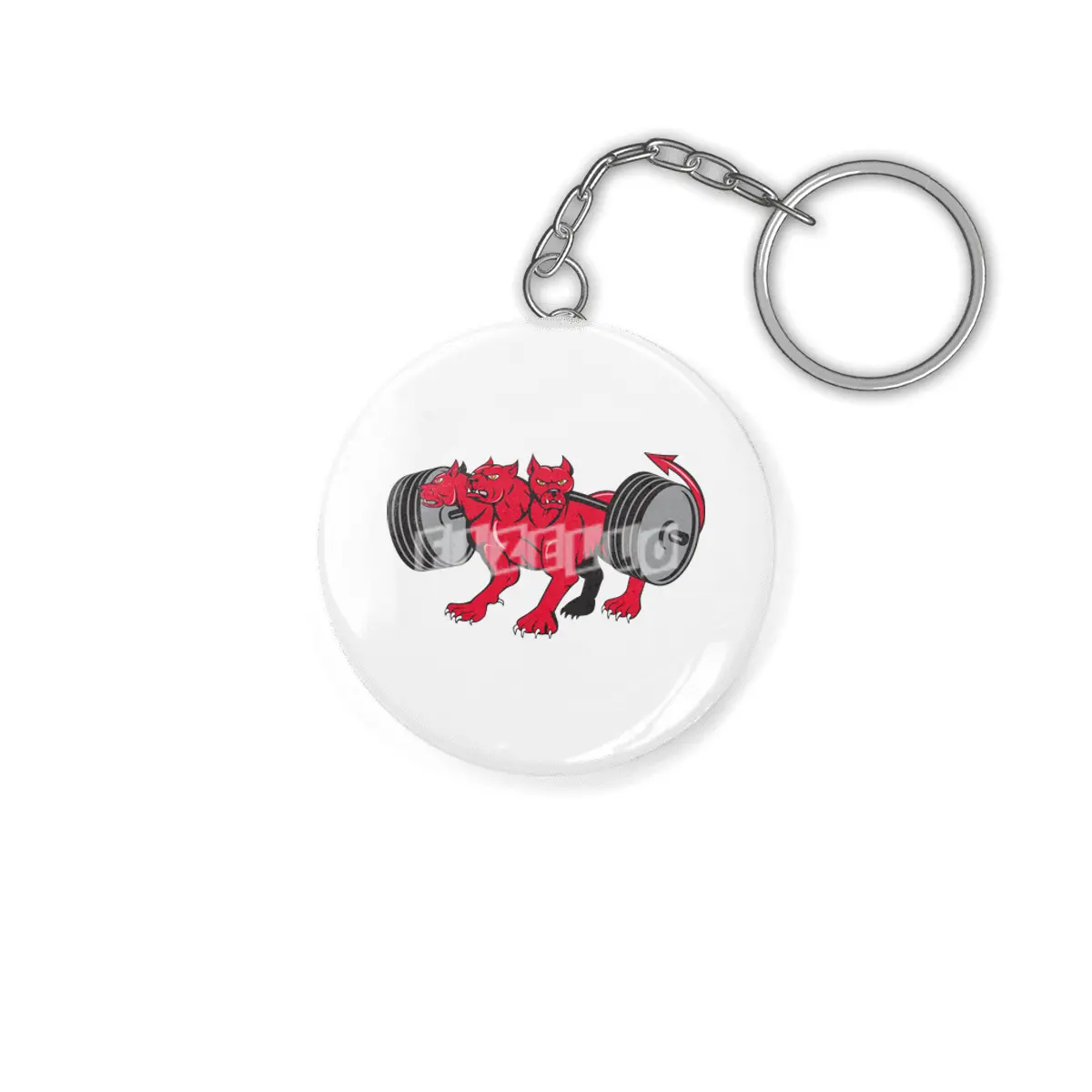 Cerberus Multi-headed Dog Hellhound Powerlifting Barbell Cartoon Anahtarlık