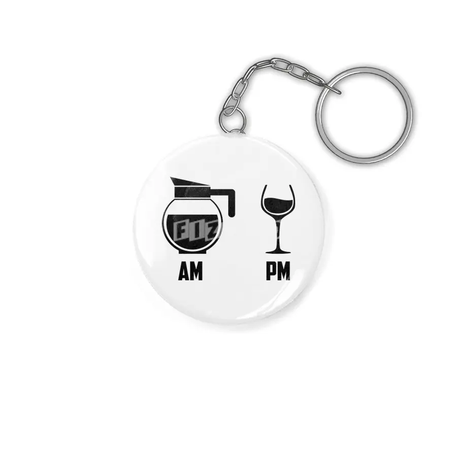 AM vs. PM (Coffee & Wine) Anahtarlık