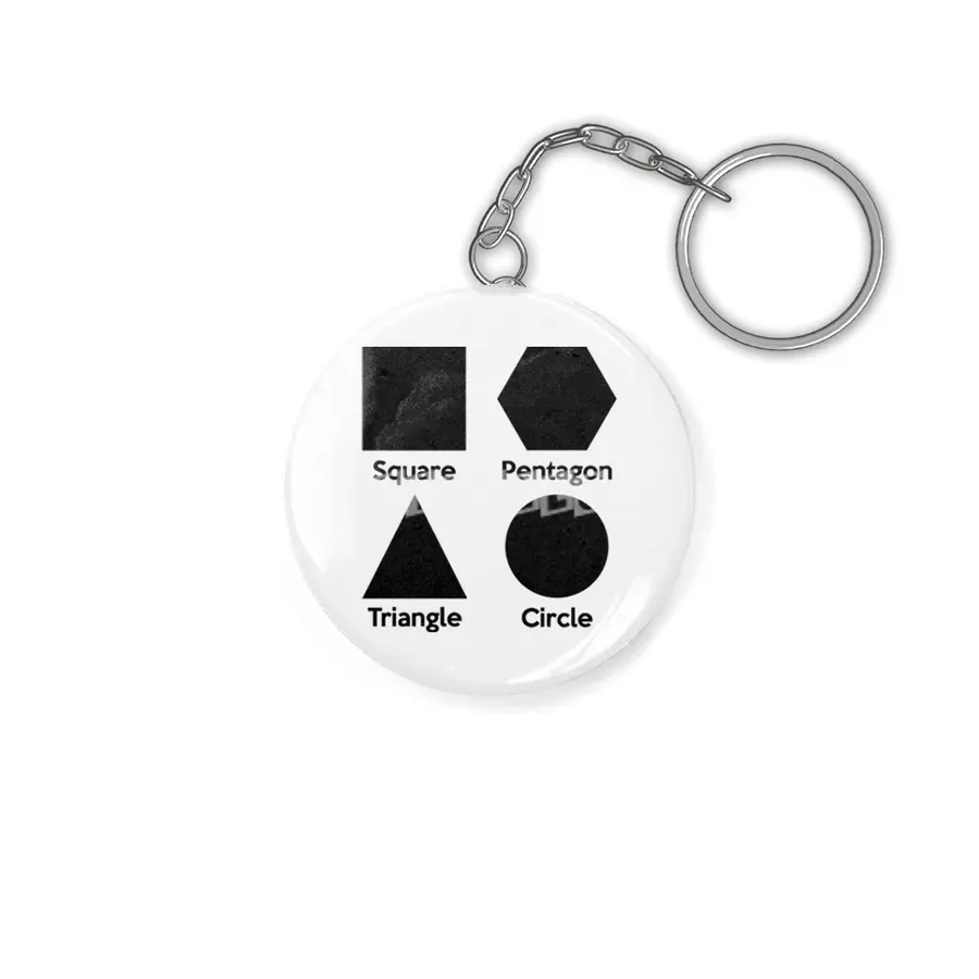 Basic Shapes (Square, Triangle, Circle, Pentagon) Anahtarlık
