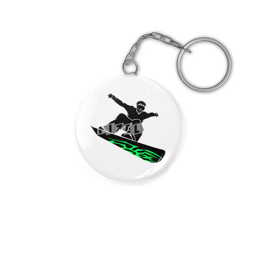 Cool Snowboarder Silhouette Anahtarlık