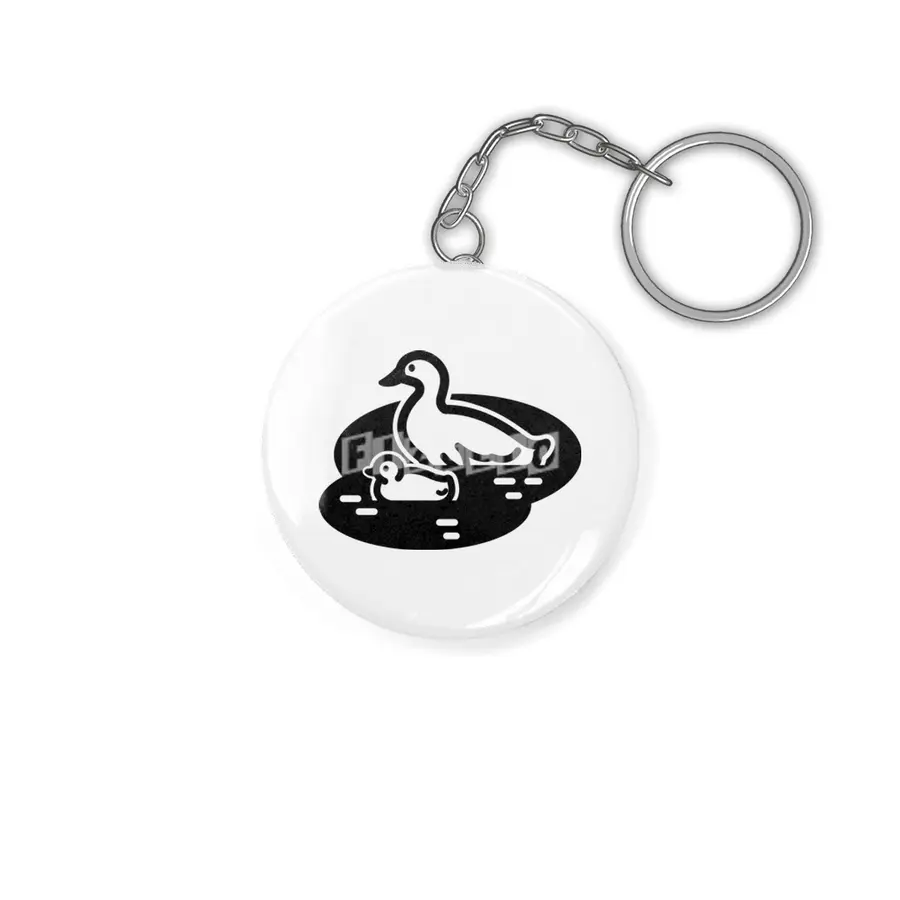Ducks in a Pond Clipart Anahtarlık