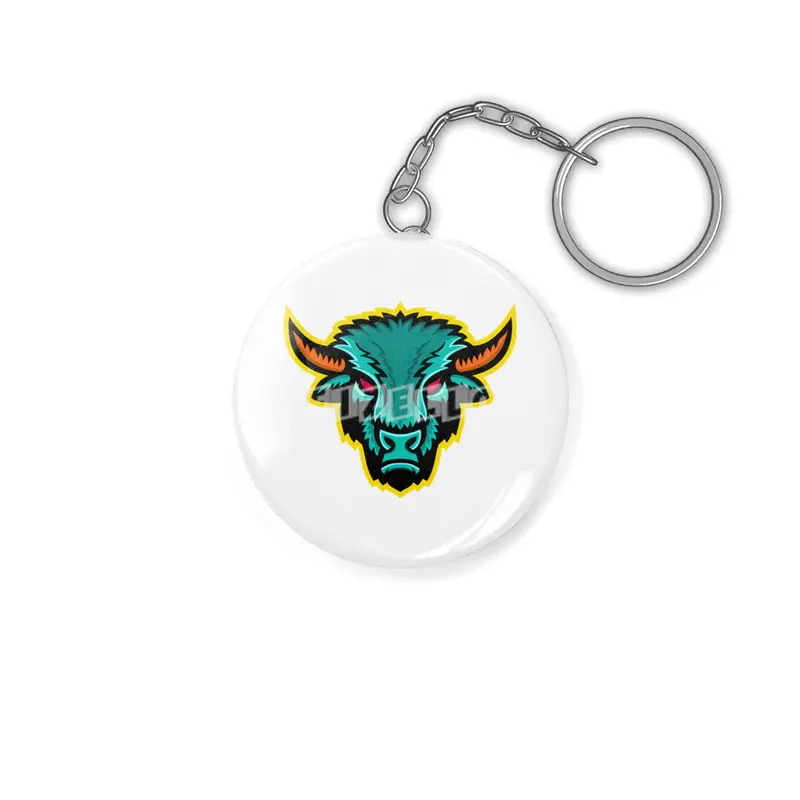 American Bison Head Sports Mascot Anahtarlık