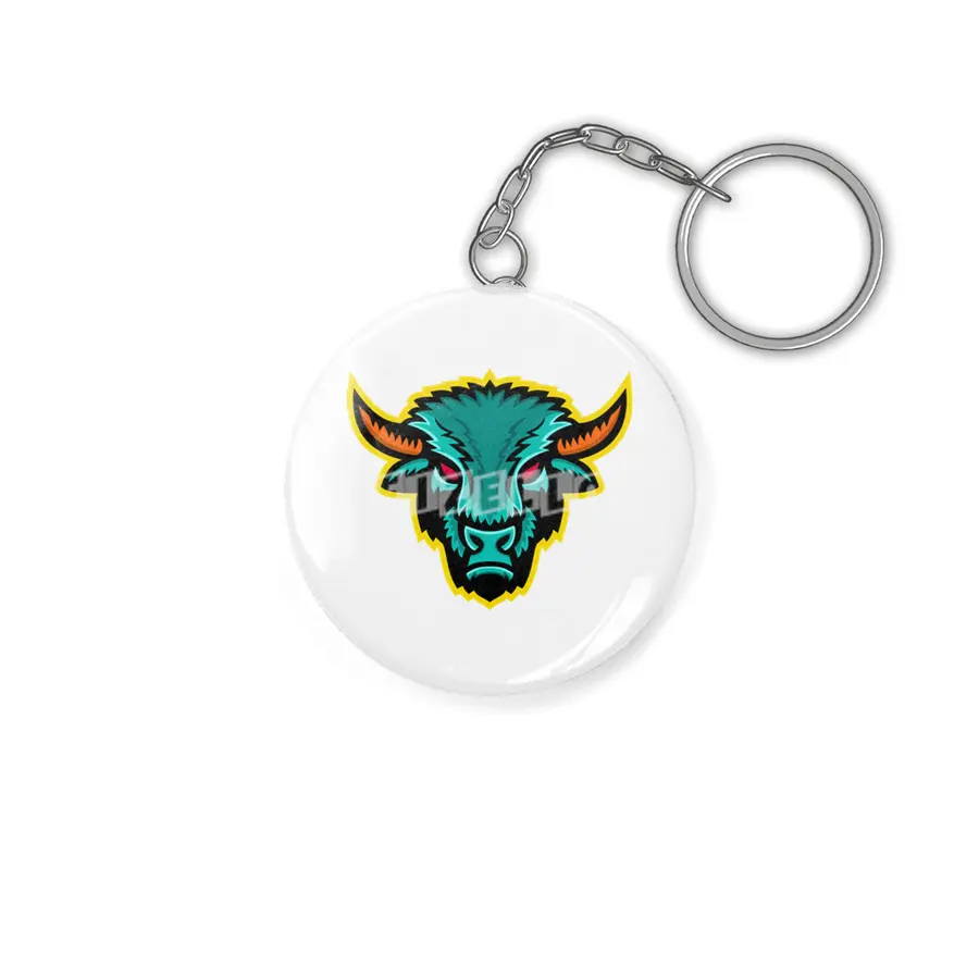 American Bison Head Sports Mascot Anahtarlık