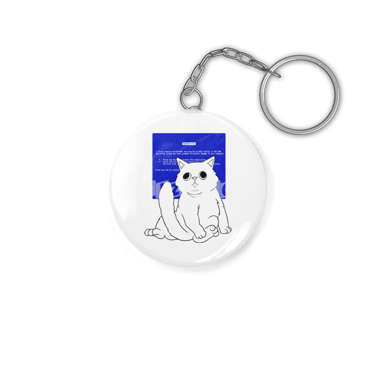 Blue Screen Cat Anahtarlık