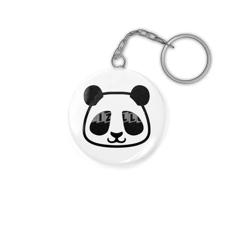 Panda Black and White Minimalist Pictogram Anahtarlık