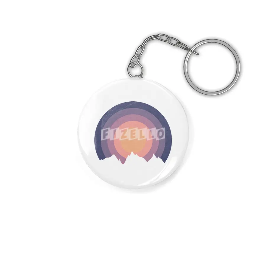 Pastel Mountain Silhouette Minimalism Sunset Outdoor Design Anahtarlık