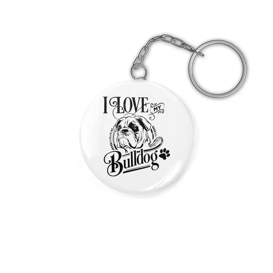 I Love My Bulldog Anahtarlık