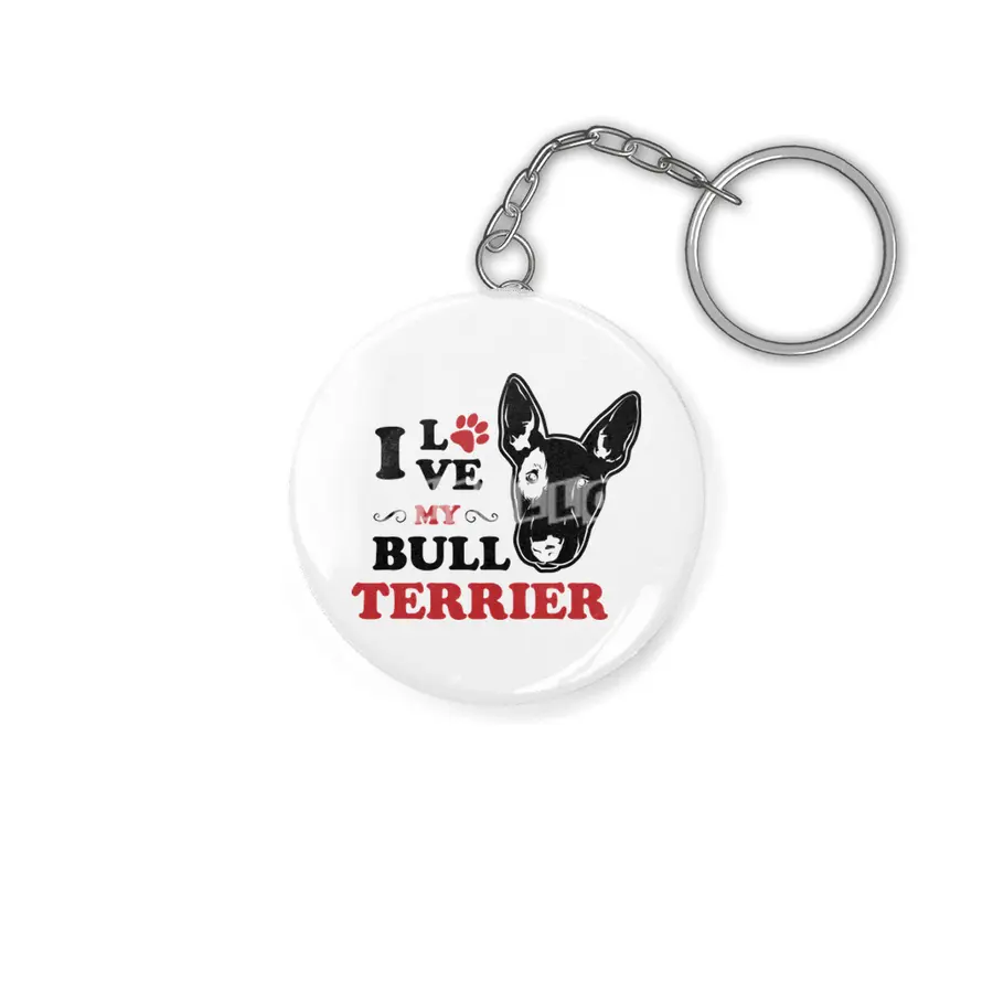 I Love My Bullterrier Anahtarlık