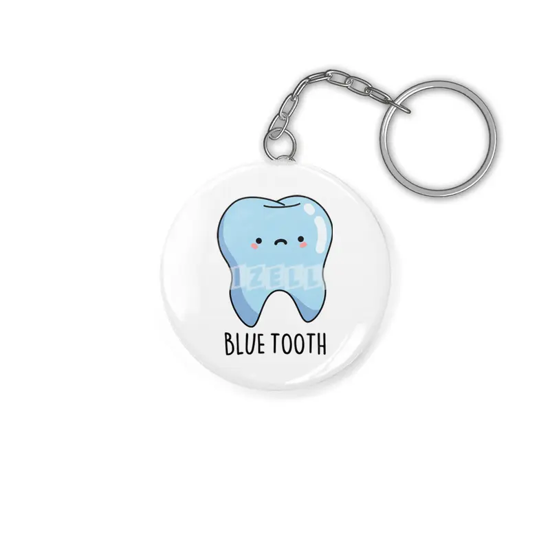 Blue Tooth Cute Dental Tech Pun Anahtarlık
