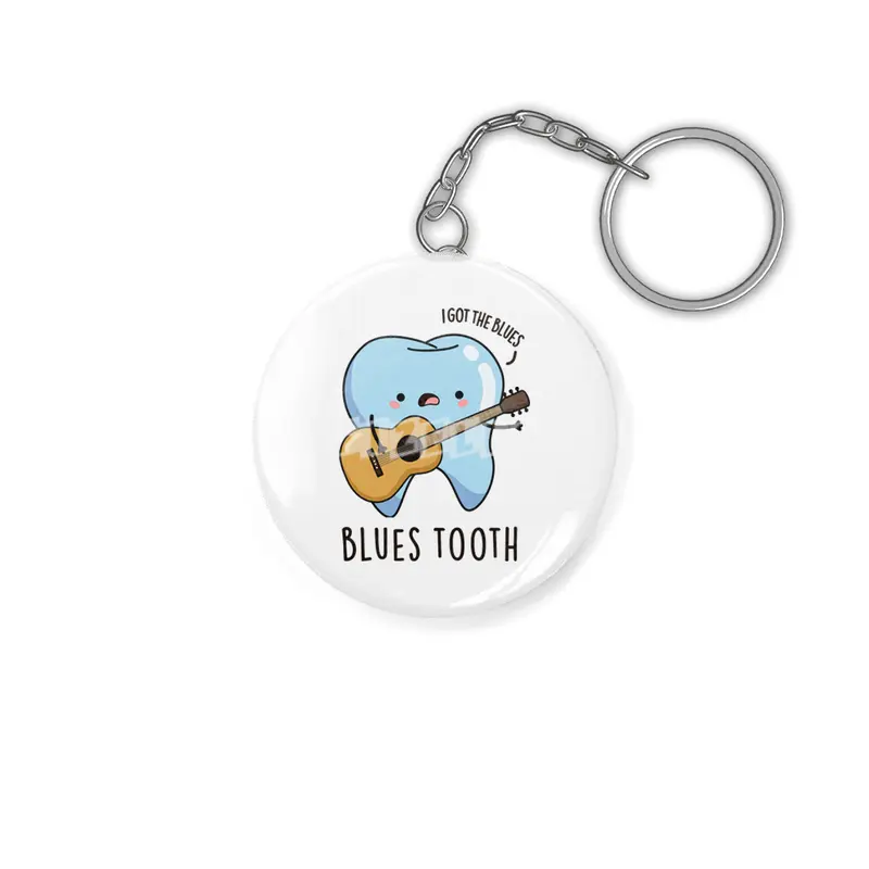 Blues Tooth Cute Music Tooth Pun Anahtarlık