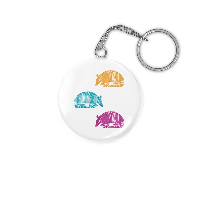 Colorful Armadillos Anahtarlık