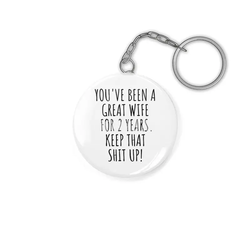 2 Years Anniversary Wife Funny Gift for 2nd Wedding Relationship Couple Marriage Anahtarlık